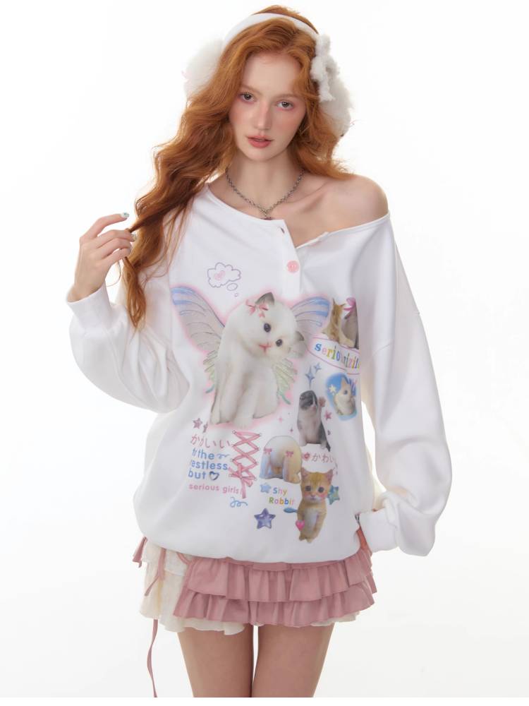 Crew Neck Relaxed-Fit Women's Sweatshirt【s0000014352】