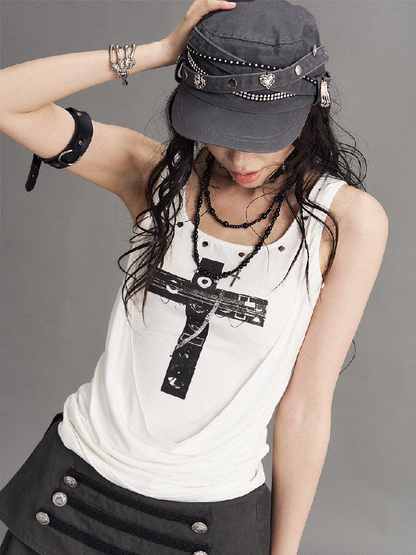 Distressed Metal Equestrian Cap【s0000017526】