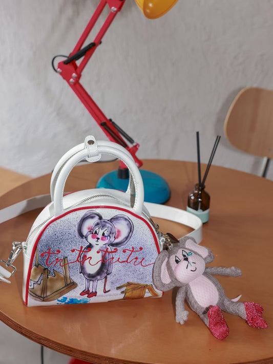 Small mouse microfiber leather handbag【s0000012826】