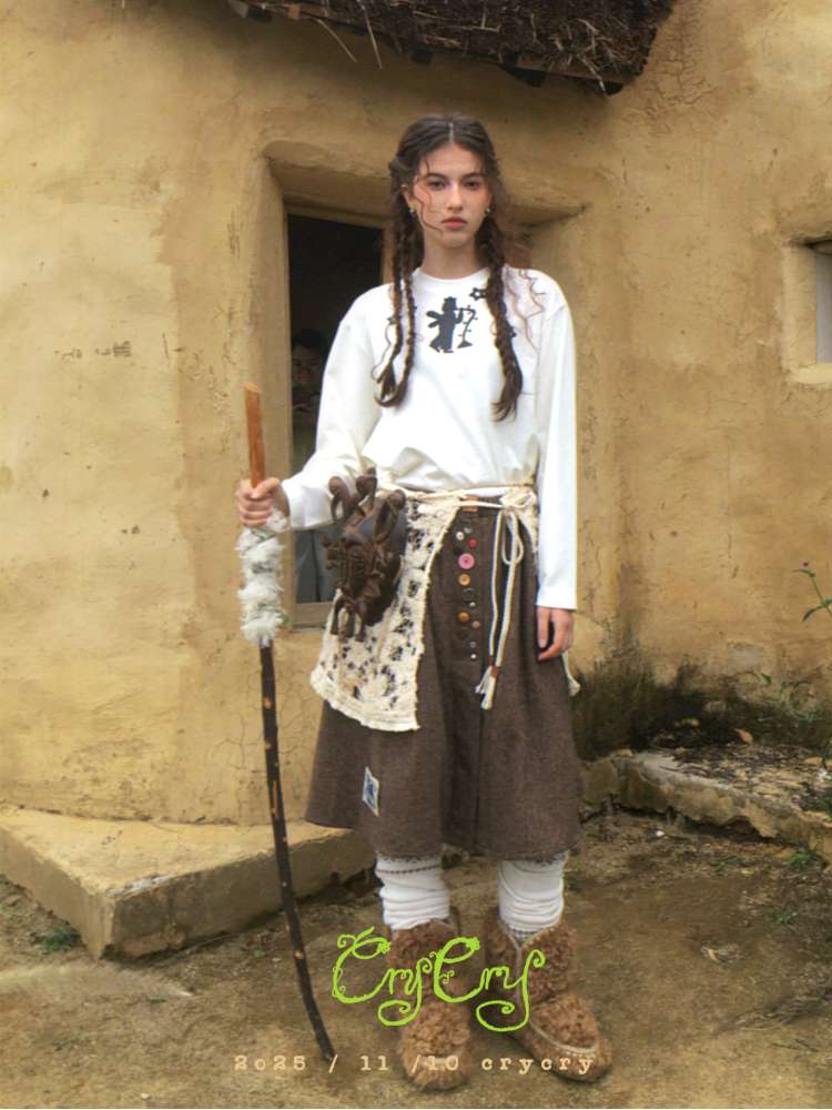 Forest Elf Print Long Sleeve T-Shirt【s0000014898】