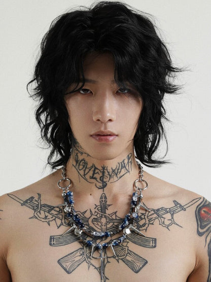 Handmade Y2K Beaded Punk Necklace【s0000018965】