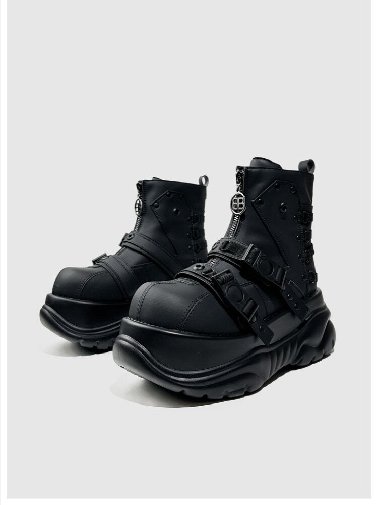 Punk Style Platform Belt Booties【s0000015708】