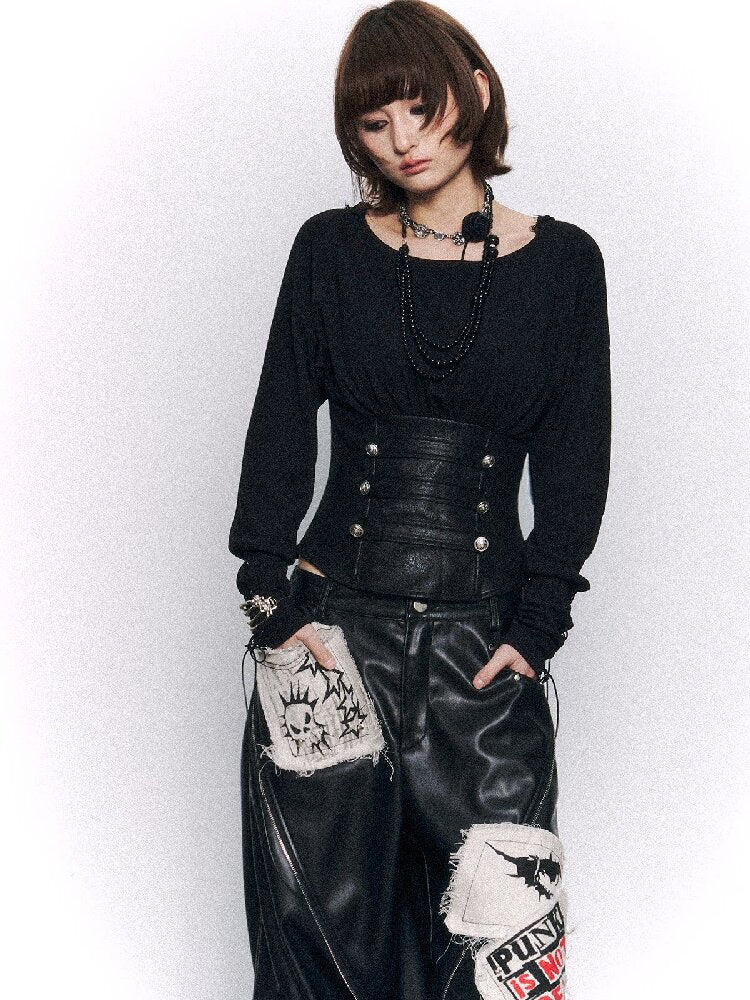 Court Punk Patchwork Hooded Knitwear【s0000015964】