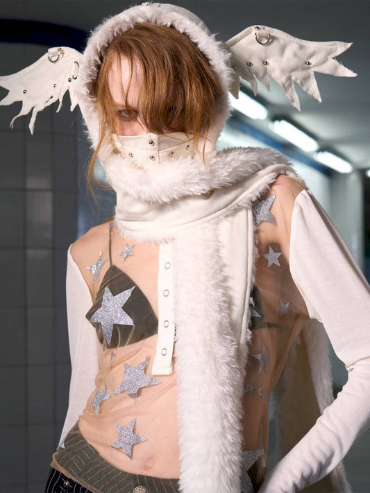 Angel Wings Face-Covering Hooded Scarf【s0000014417】