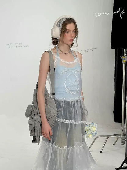 Lace Long Halter Outer Dress【s0000011681】