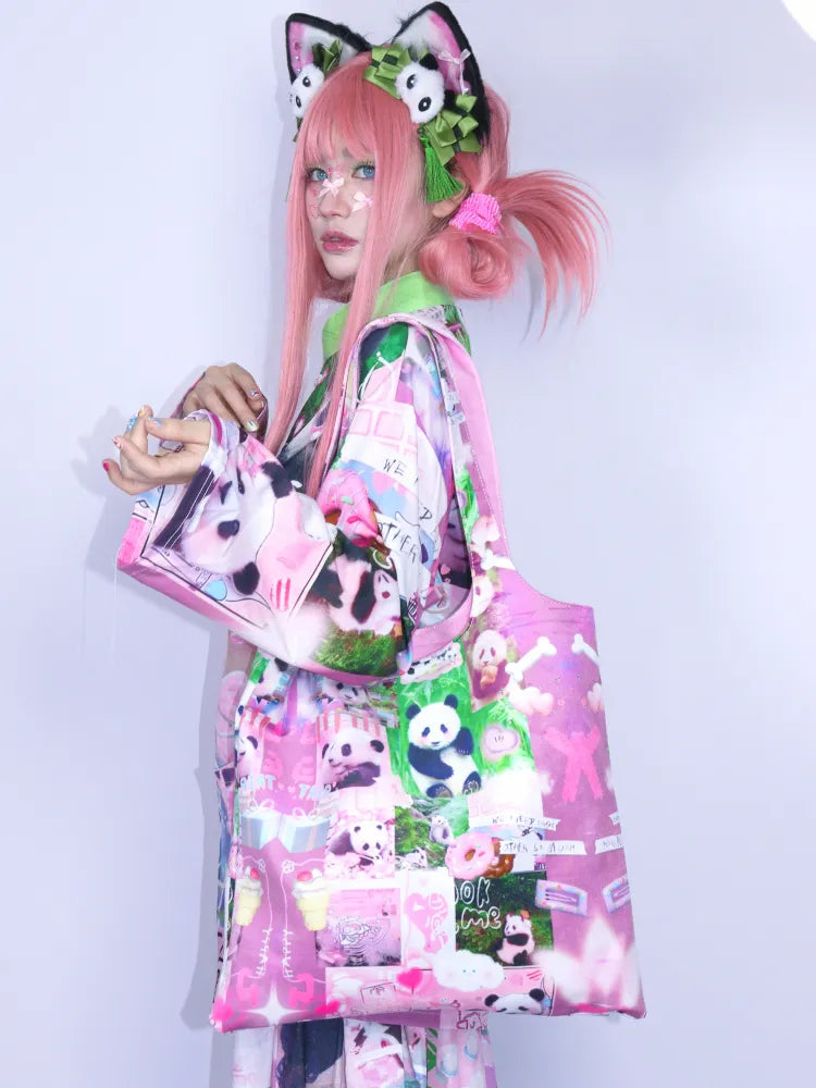 Cute Cartoon Print Shoulder Bag Tote Bag【s0000013980】