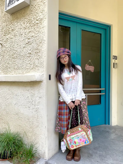 Bear Heart Lace Long-Sleeve T-Shirt【s0000014170】