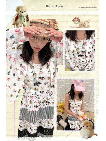 Long-Sleeve Printed Cardigan Top【s0000013973】