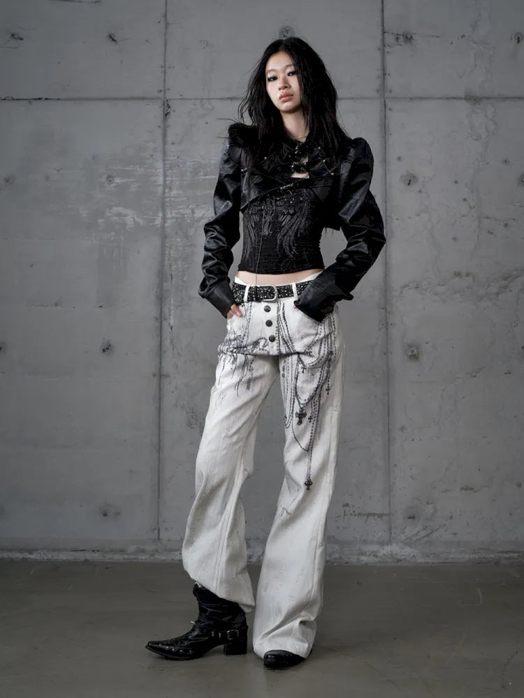 Stand Collar Ultra-Short Leather Jacket【s0000013950】