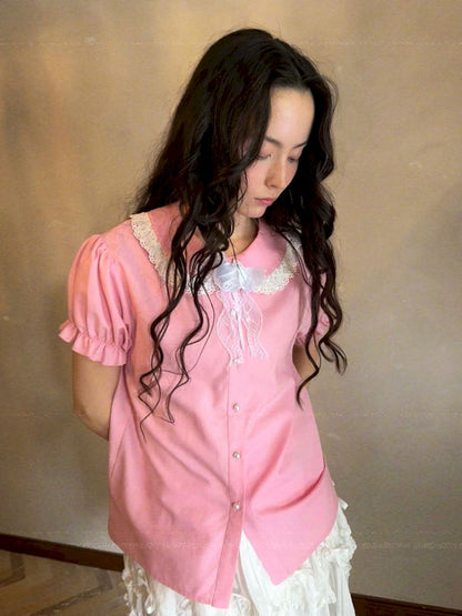 Short-sleeved cotton shirt【s0000012762】