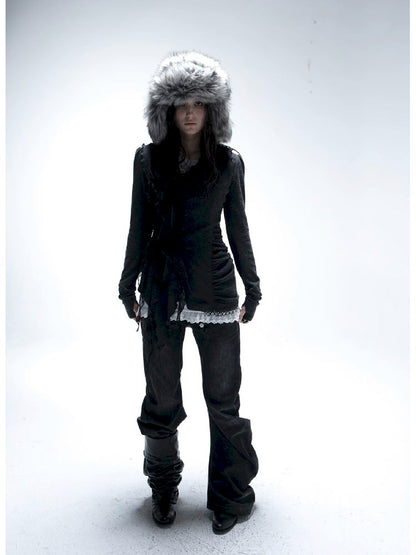 Ruffle Edge Vintage Knit Cardigan【s0000011271】