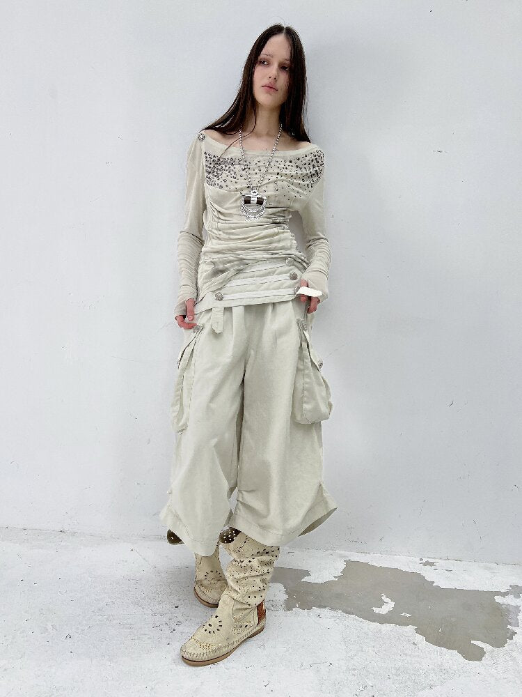 Vintage Low Rise Cargo Cropped Pants【s0000015906】