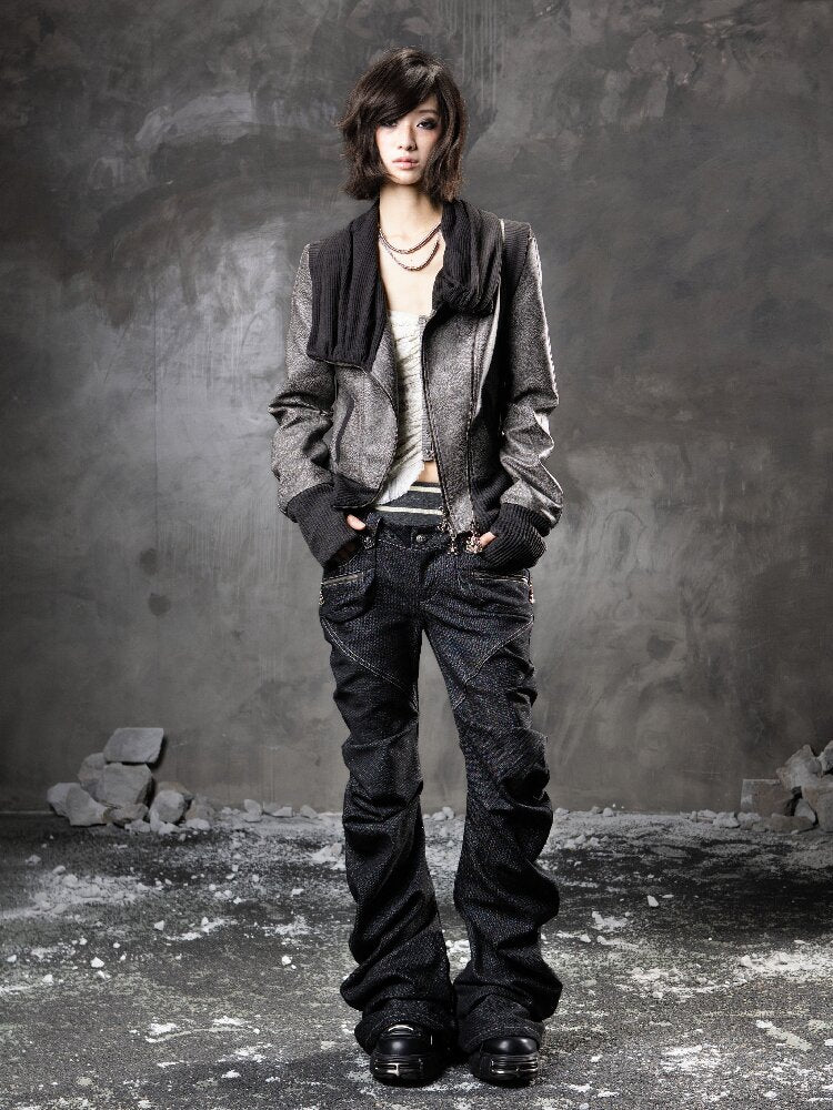 Double Waist Scimitar Denim Pants【s0000015945】