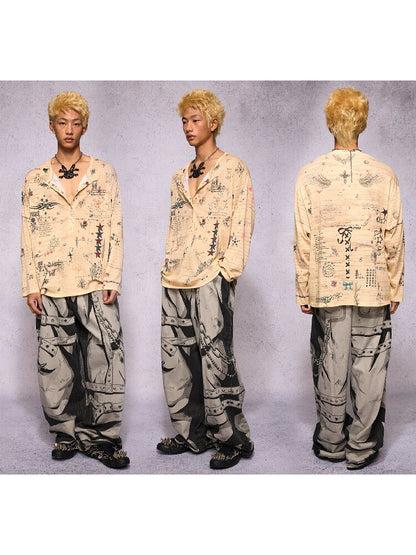 Manuscript Print Long Sleeve【s0000019143】
