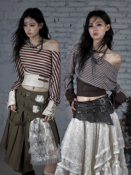 One Neck Tie Long Sleeve Short Top【s0000011832】