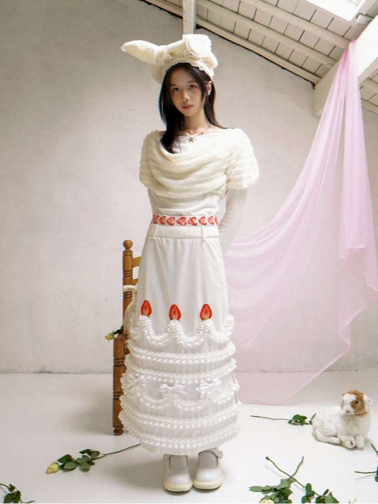 Draped Collar Bow Knitted Two-Piece Top【s0000014938】