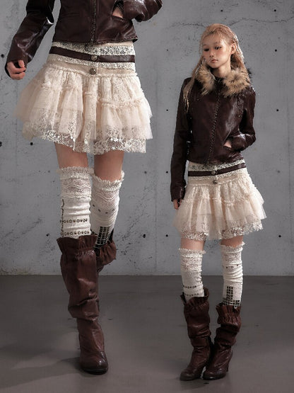Vintage Layered Mesh Puffy Skirt【s0000019151】