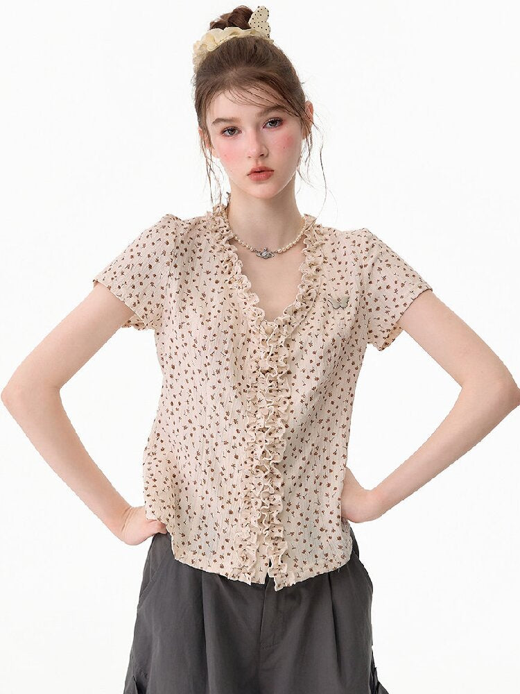 Polka Dot Lace Patchwork Tee Top【s0000017752】