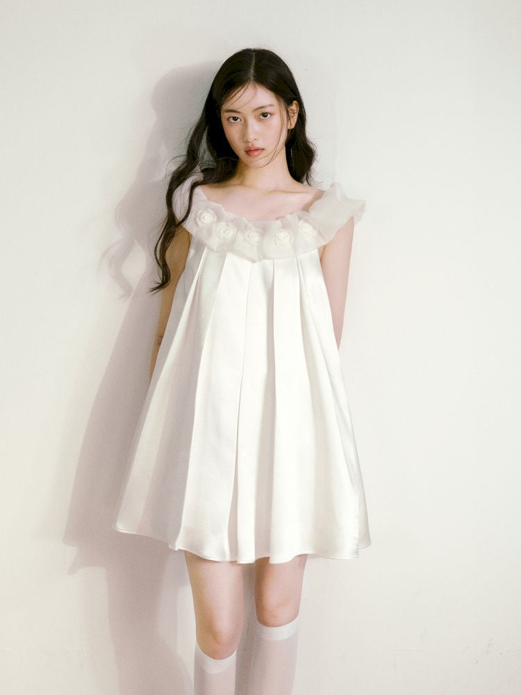 Three-dimensional pleated not waist dress【s0000013247】
