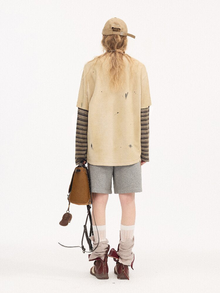 Bloom Patchwork Long Sleeve Tee【s0000015903】