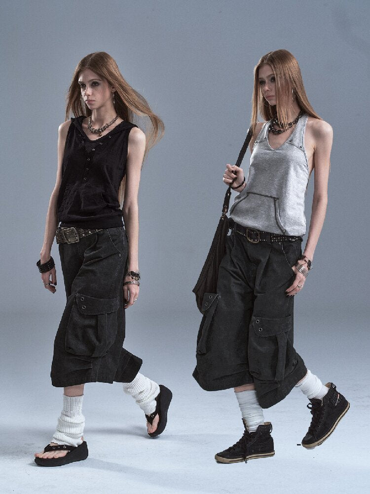 Rivet Pleats Washed Cropped Pants【s0000016895】