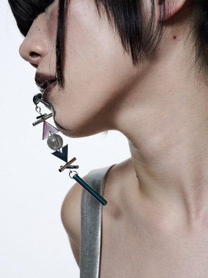 Futuristic Punk Heavy Earrings【s0000018820】