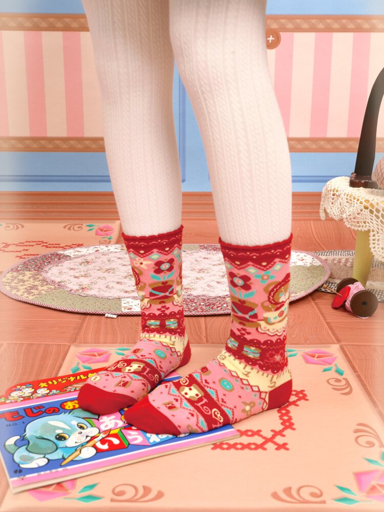 Red Bear Lamb Cotton Socks Pair【s0000015568】