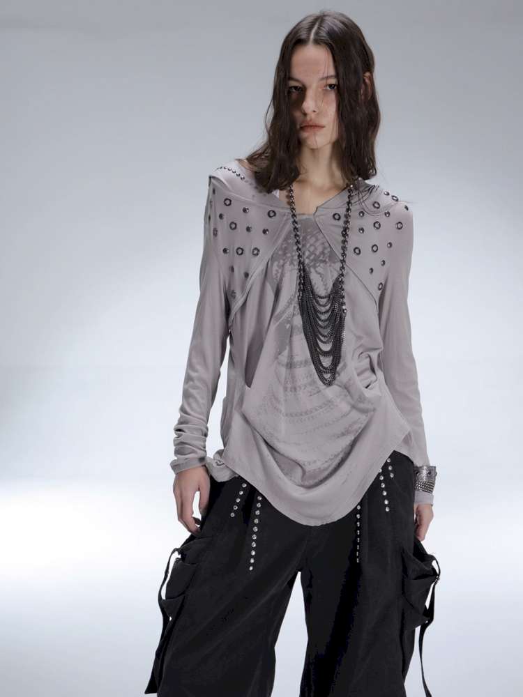 Armor Hooded Drape Lightweight T-Shirt【s0000014715】