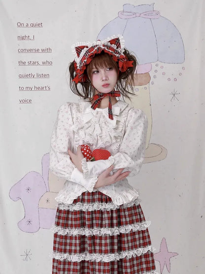 Lolita White Long-Sleeve Floral Blouse【s0000014101】