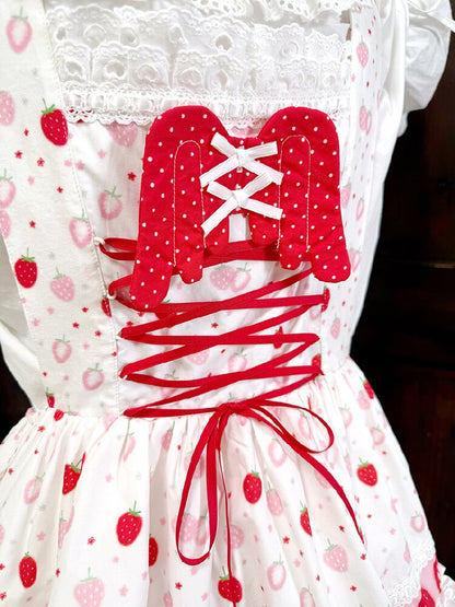Polka Dot Floral Bow Tank Dress【s0000018543】