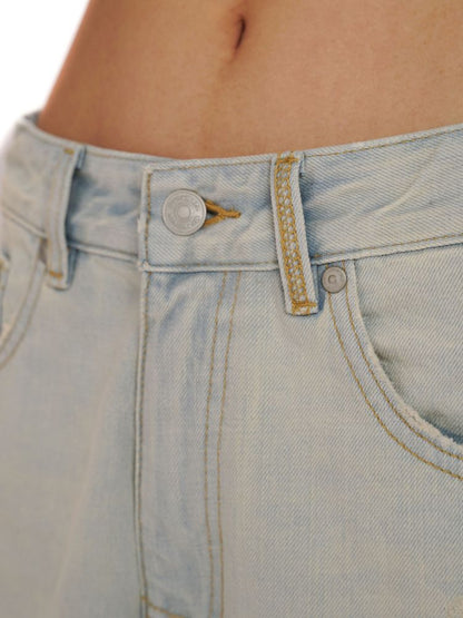 Spray horsey loose denim pants【s0000013442】