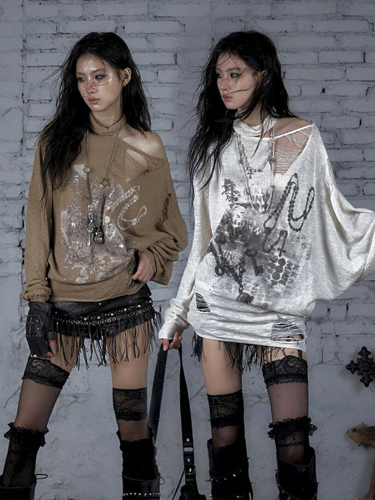 Raglan Shoulder Loose Sunscreen Knit Top【s0000011830】