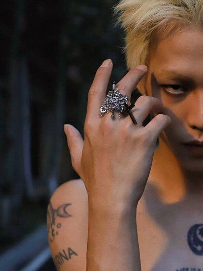 Handmade Gothic Punk Cross Ring【s0000018911】