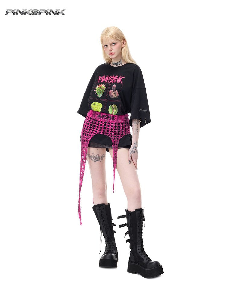 Plant Punk Graphic Loose T-Shirt【s0000017713】