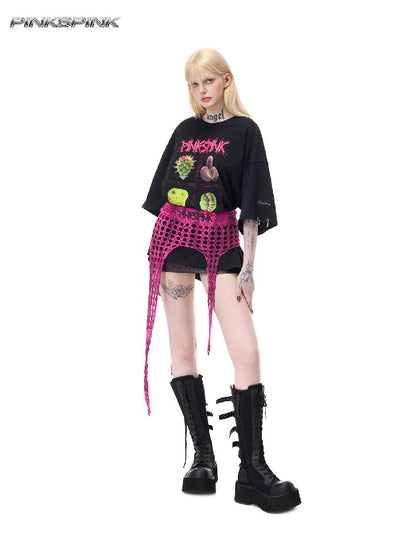 Plant Punk Graphic Loose T-Shirt【s0000017713】