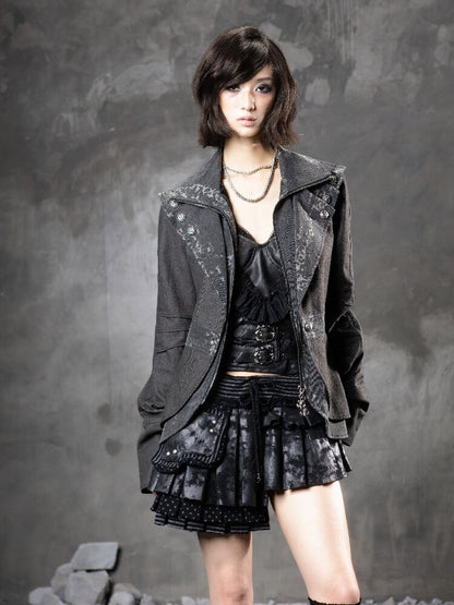 Fake Two Leopard Denim Jacket【s0000015949】