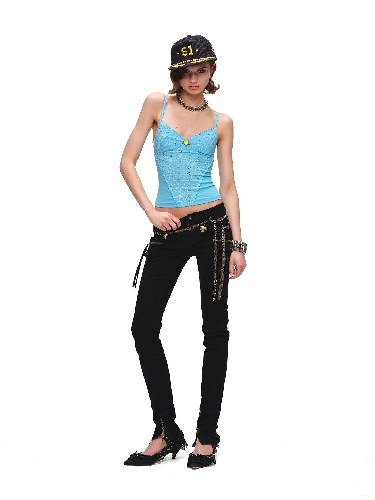 Washed Elastic Skinny Jeans【s0000016921】