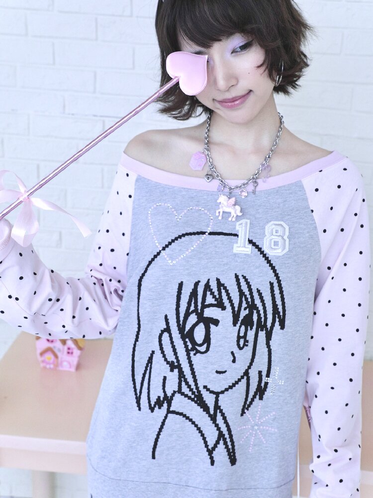 Pink Gray Pixel Pleated Dress【s0000016545】