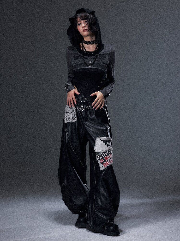 Dark Punk Hooded Knit Sweatshirt【s0000017997】