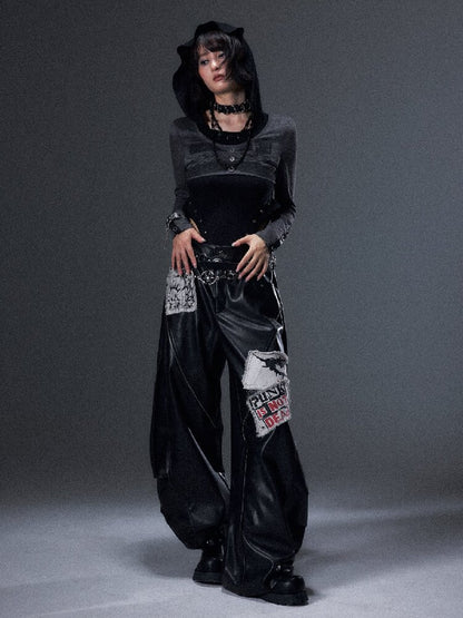 Dark Punk Hooded Knit Sweatshirt【s0000017997】