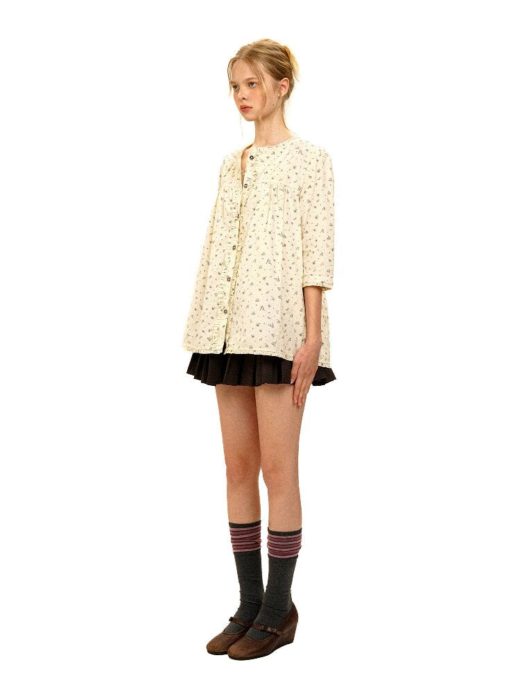 Hand Painted Floral Lace Shirt【s0000017933】