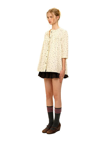 Hand Painted Floral Lace Shirt【s0000017933】