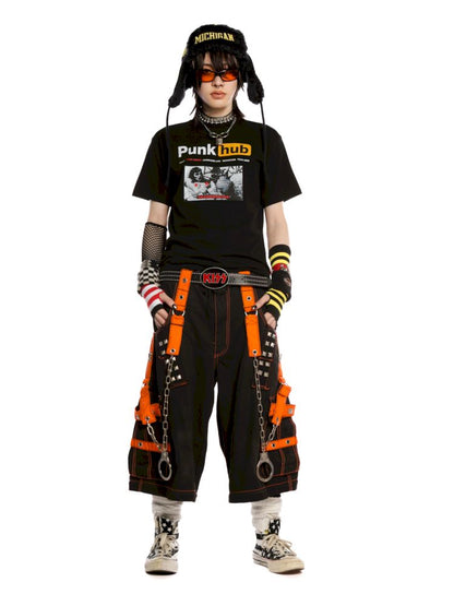 Street tide cool unisex hundred shoulder T-shirt【s0000013605】