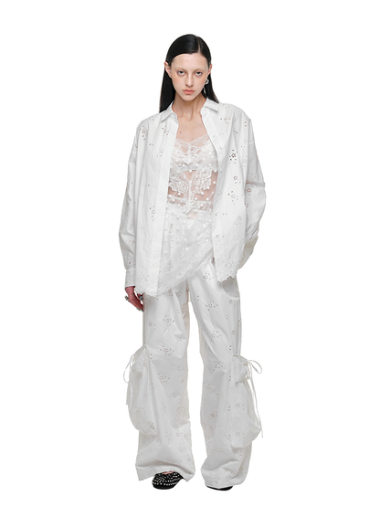 Hollow Jacquard Fabric Silhouette Shirt【s0000011619】