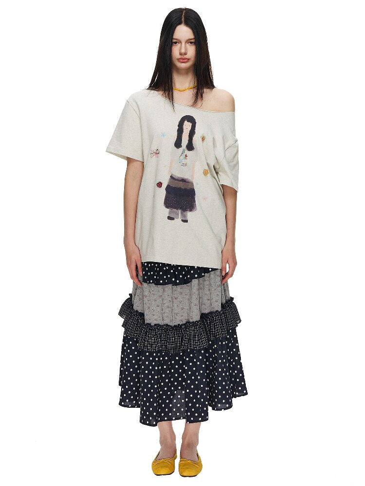 Floral Plaid Polka Dot Cake Skirt【s0000015885】