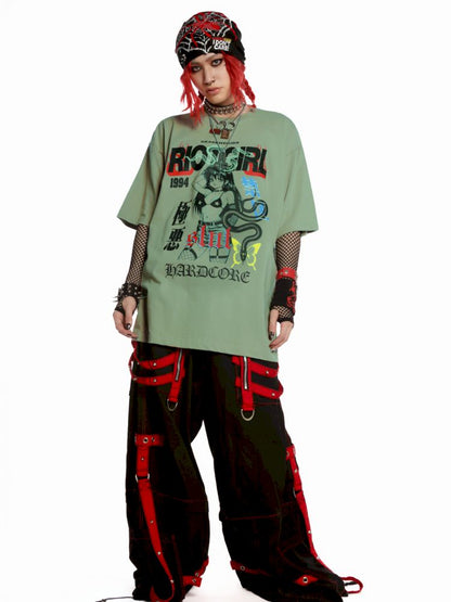 Street tide loose versatile multicolor T-shirt【s0000013601】