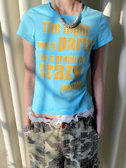 Letter Print Short Sleeve T-Shirt【s0000012423】