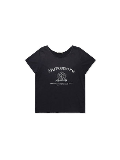 College Emblem Off Shoulder T Shirt【s0000017443】