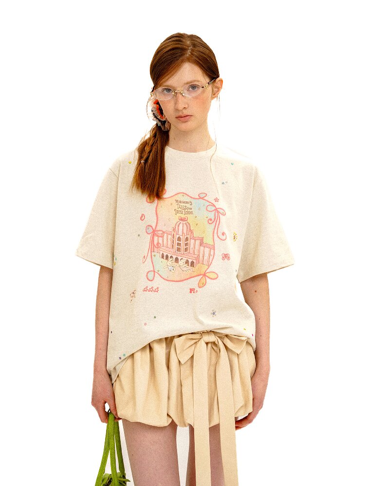 Illustration Rabbit Diamond T-shirt【s0000016093】