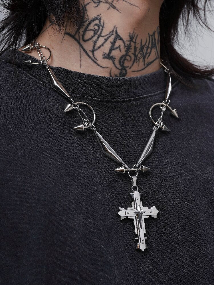 Mechanical Fragments Punk Heavy Necklace【s0000018972】